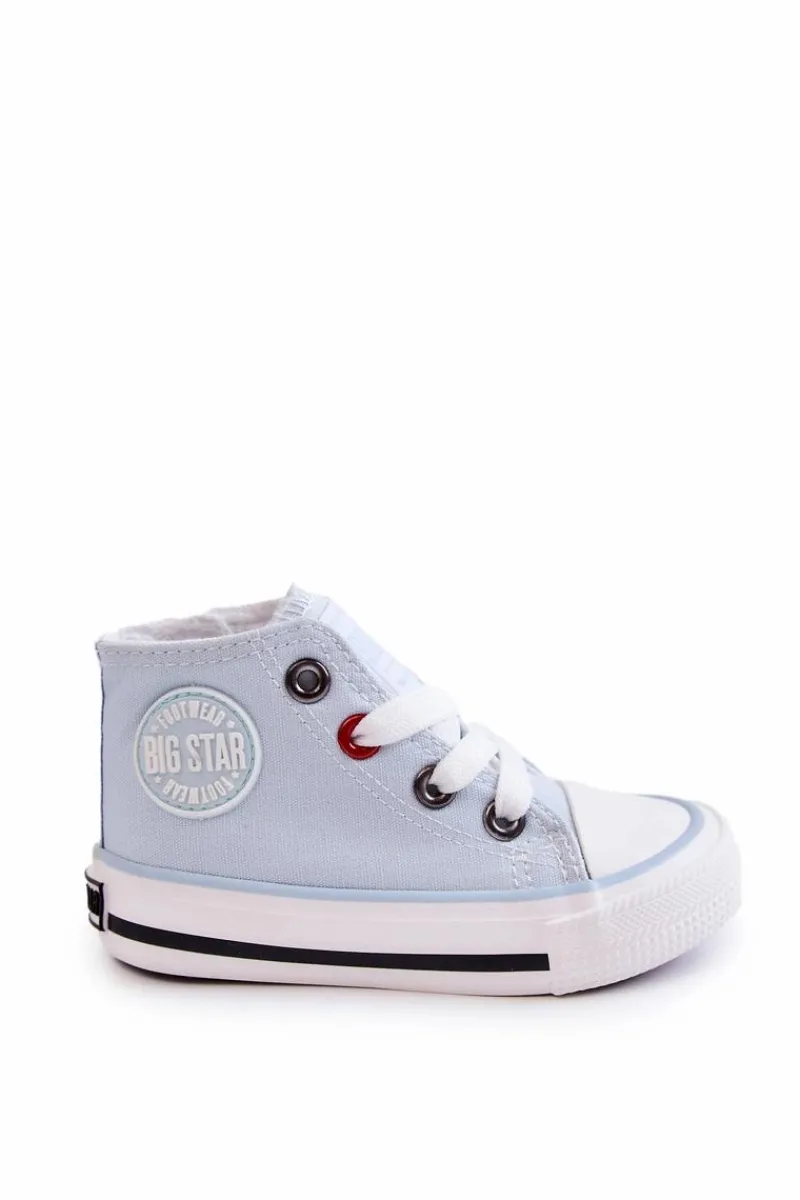 Best Dziecięce Wysokie Trampki Z Suwakiem BIG STAR HH374088 Niebieskie Dzieci Chłopięce|Dziewczęce