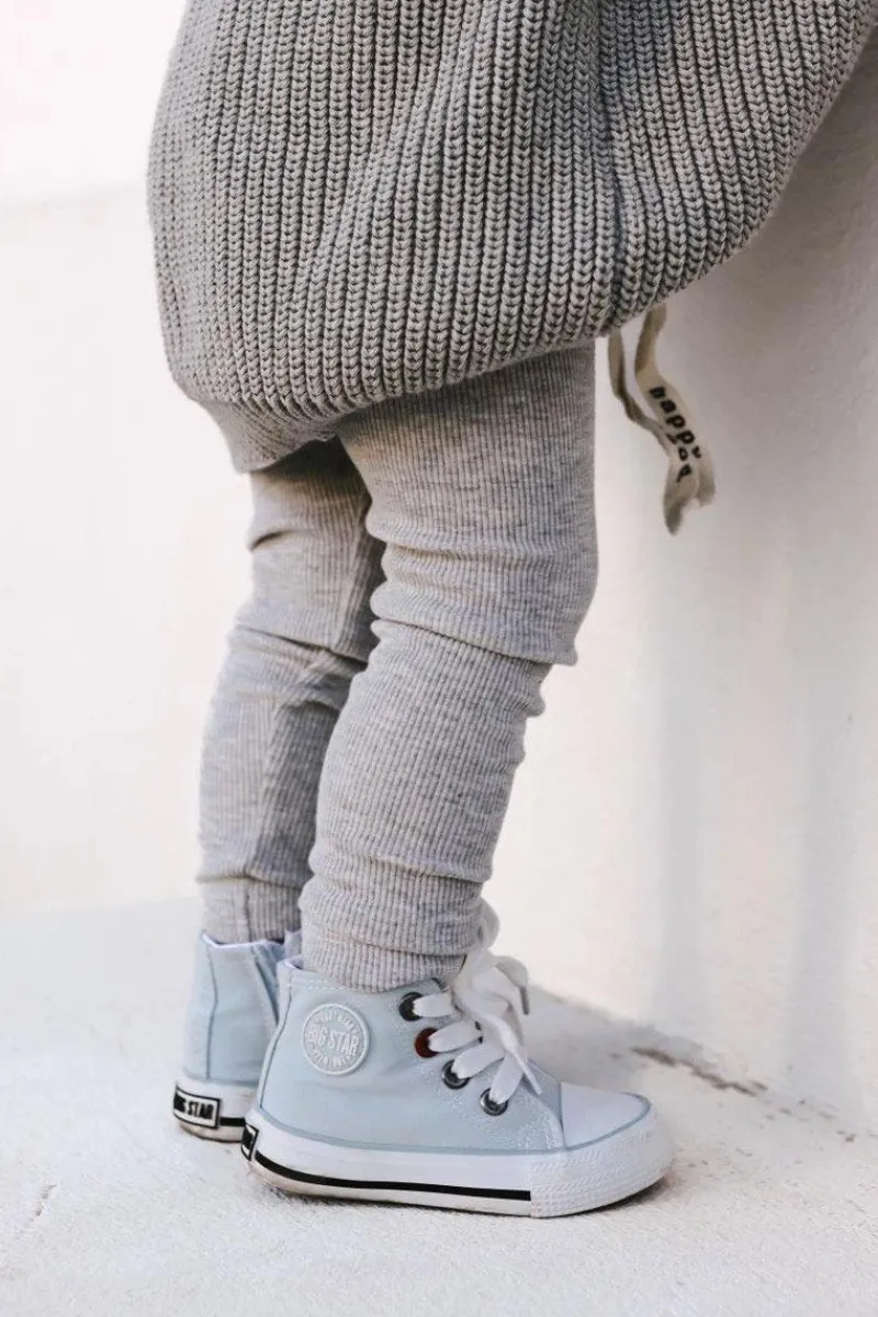 Best Dziecięce Wysokie Trampki Z Suwakiem BIG STAR HH374088 Niebieskie Dzieci Chłopięce|Dziewczęce