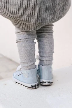 Best Dziecięce Wysokie Trampki Z Suwakiem BIG STAR HH374088 Niebieskie Dzieci Chłopięce|Dziewczęce