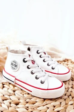 Best Dziecięce Wysokie Trampki BIG STAR II374004 Białe Dzieci Chłopięce|Dziewczęce