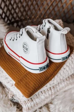 Best Dziecięce Wysokie Trampki BIG STAR II374004 Białe Dzieci Chłopięce|Dziewczęce