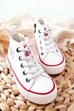 Best Dziecięce Wysokie Trampki BIG STAR II374004 Białe Dzieci Chłopięce|Dziewczęce