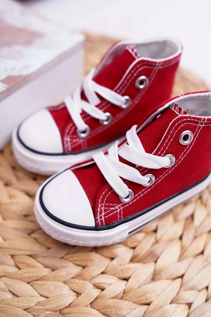 Boto Dziecięce Wysokie Trampki Czerwone Filemon