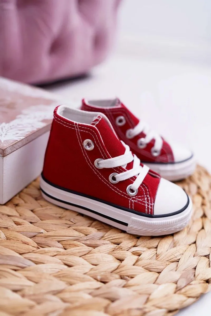 Boto Dziecięce Wysokie Trampki Czerwone Filemon