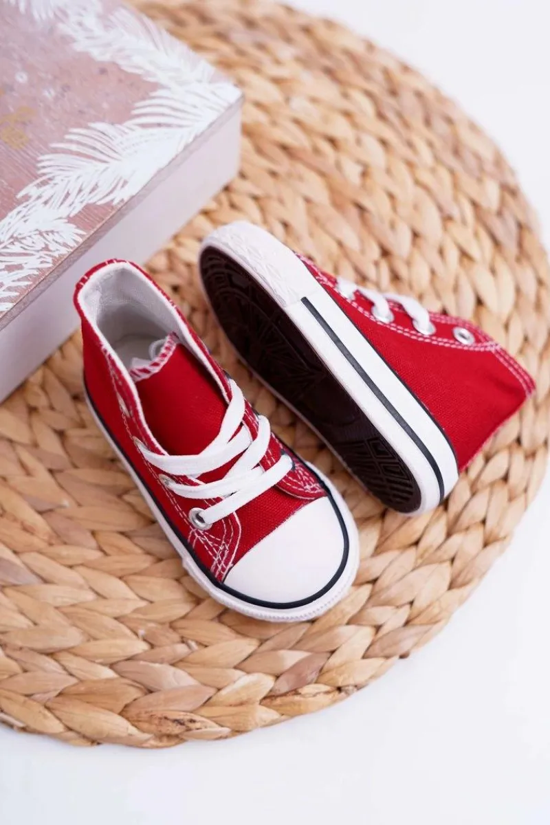 Boto Dziecięce Wysokie Trampki Czerwone Filemon