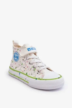 Chłopięce|Dziewczęce>Big Star Shoes Dziecięce Wzorzyste Trampki Big Star LL374049 Białe