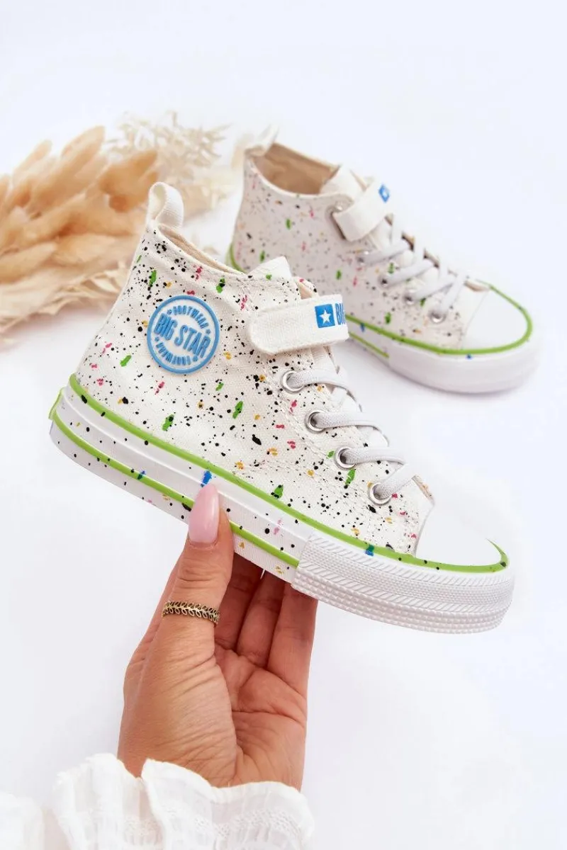 Chłopięce|Dziewczęce>Big Star Shoes Dziecięce Wzorzyste Trampki Big Star LL374049 Białe