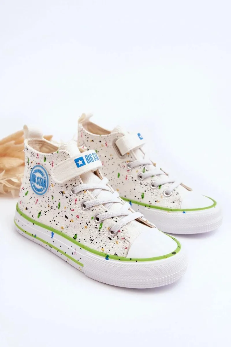 Chłopięce|Dziewczęce>Big Star Shoes Dziecięce Wzorzyste Trampki Big Star LL374049 Białe