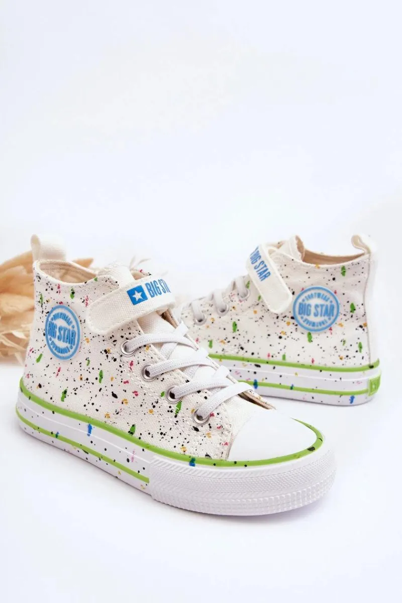 Chłopięce|Dziewczęce>Big Star Shoes Dziecięce Wzorzyste Trampki Big Star LL374049 Białe