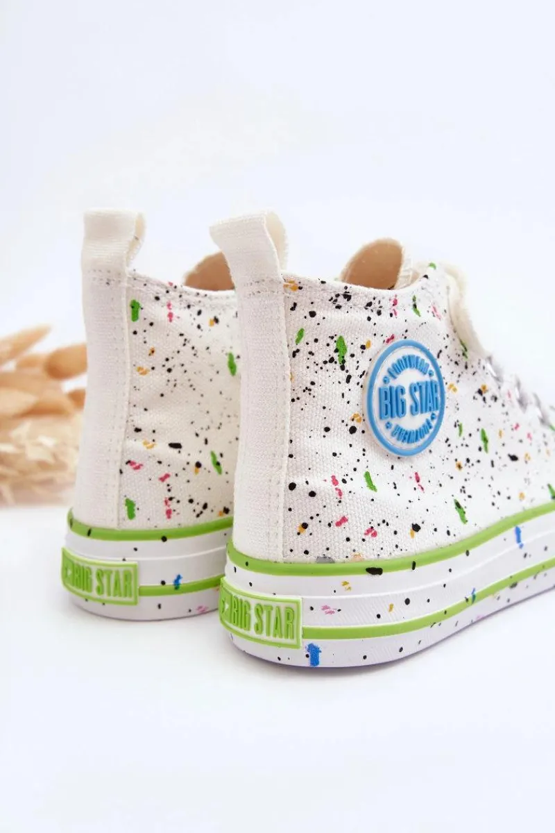 Chłopięce|Dziewczęce>Big Star Shoes Dziecięce Wzorzyste Trampki Big Star LL374049 Białe