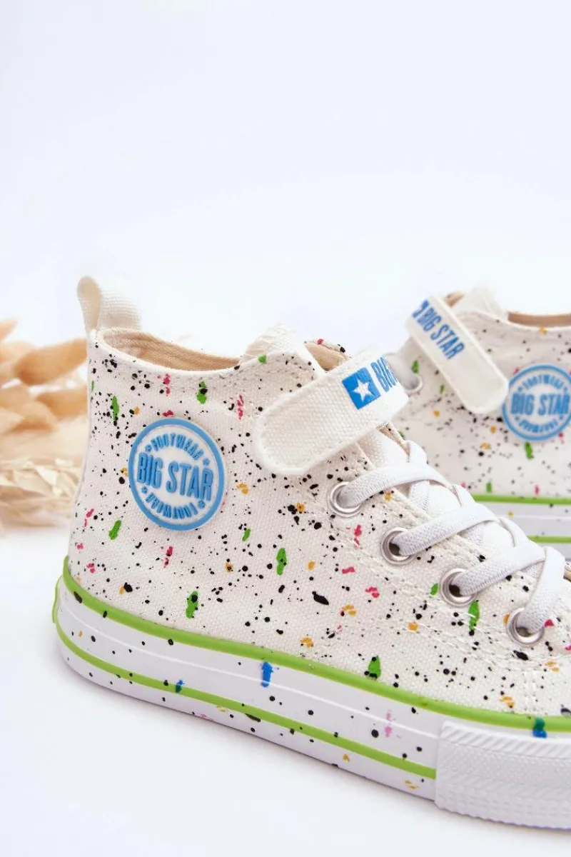 Chłopięce|Dziewczęce>Big Star Shoes Dziecięce Wzorzyste Trampki Big Star LL374049 Białe