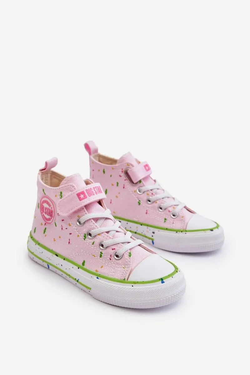 Dziewczęce>Big Star Shoes Dziecięce Wzorzyste Trampki Big Star LL374051 Różowe