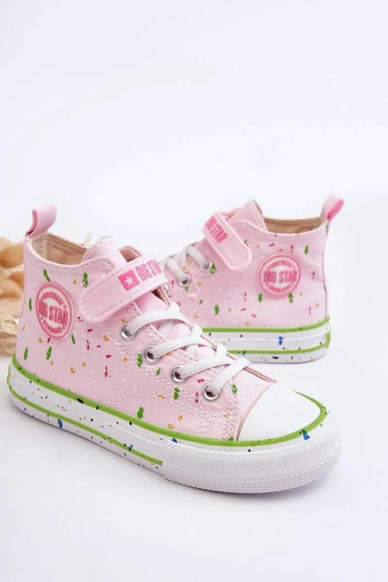Dziewczęce>Big Star Shoes Dziecięce Wzorzyste Trampki Big Star LL374051 Różowe