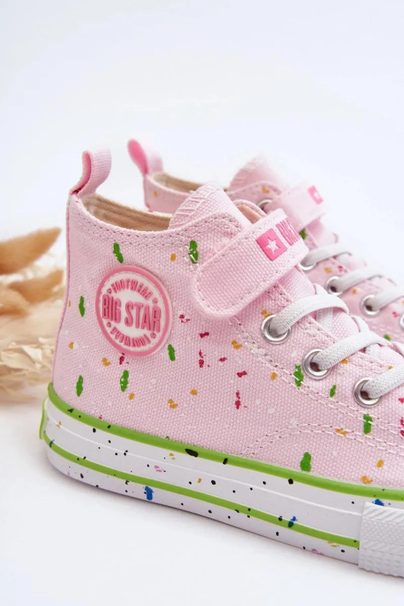 Dziewczęce>Big Star Shoes Dziecięce Wzorzyste Trampki Big Star LL374051 Różowe