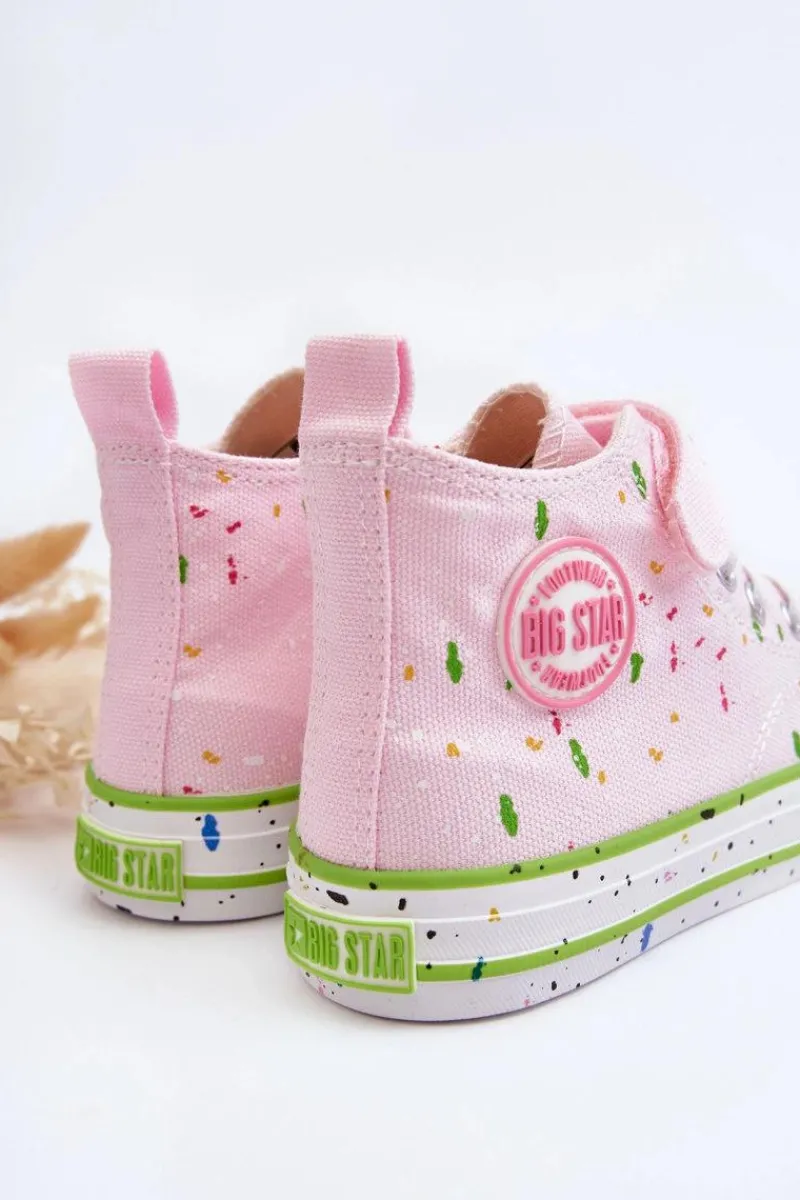 Dziewczęce>Big Star Shoes Dziecięce Wzorzyste Trampki Big Star LL374051 Różowe