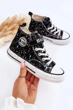 Online Dziecięce Wzorzyste Trampki Big Star LL374050 Czarne Dzieci Chłopięce|Dziewczęce