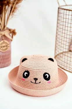 Clearance Boto Dziecięcy Kapelusz Na Lato Plażę Różowy z Pandą