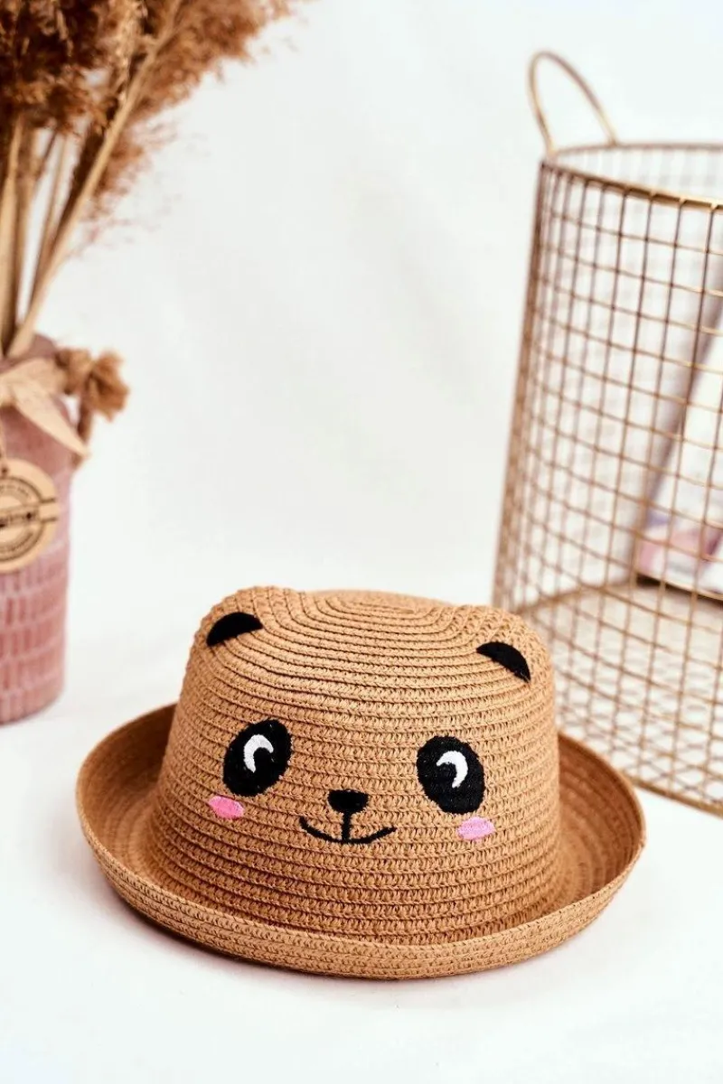 Okrycia Głowy>Boto Dziecięcy Kapelusz Na Lato Plażę Camel z Pandą