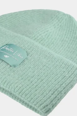 Okrycia Głowy>4F Dziewczęca Czapka Zimowa JWAW24ACAPF415-47S Miętowa