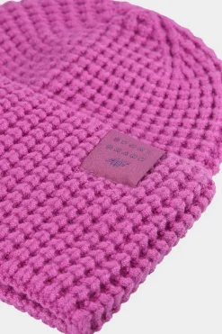 Okrycia Głowy>4F Dziewczęca Czapka Zimowa JWAW24ACAPF414-54S Różowa Różowy