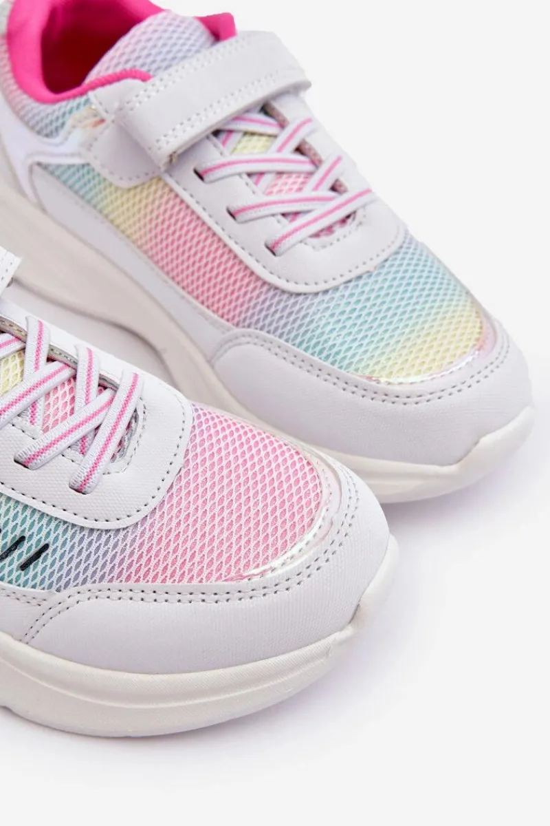 Discount Dziewczęce Buty Sportowe Na Rzep Multikolor Adriney Dzieci Dziewczęce