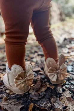 Online Boto Dziewczęce Ocieplane Śniegowce Z Kokardkami Beżowe Meriva Beżowy