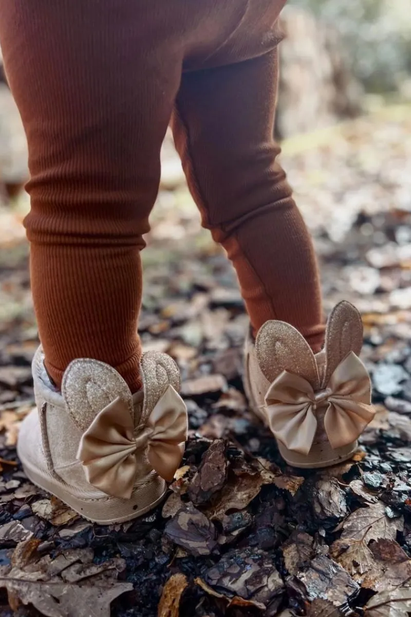 Online Boto Dziewczęce Ocieplane Śniegowce Z Kokardkami Beżowe Meriva Beżowy