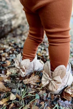 Online Boto Dziewczęce Ocieplane Śniegowce Z Kokardkami Beżowe Meriva Beżowy