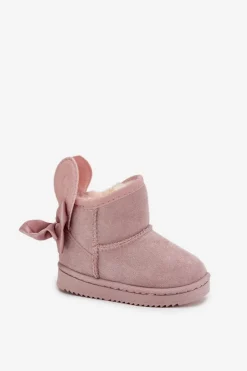 Dziewczęce|Dziewczęce>Boto Dziewczęce Ocieplane Śniegowce Z Kokardkami Brudny Róż Meriva