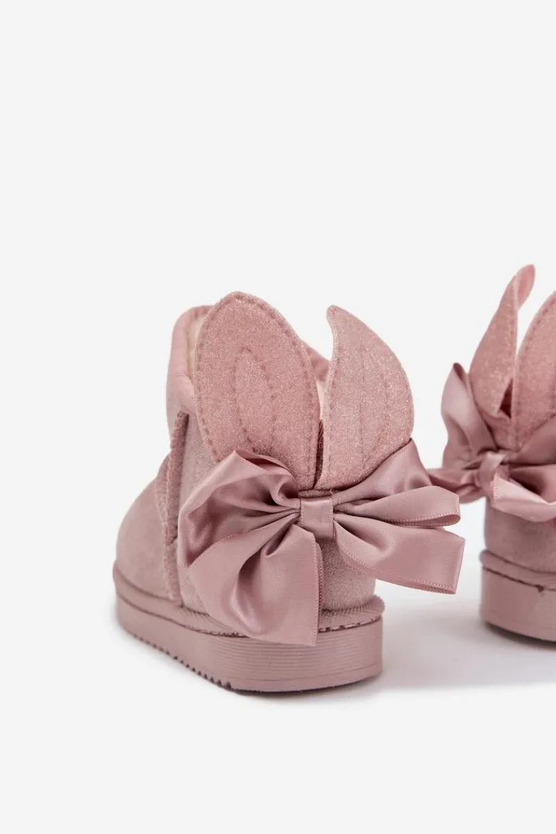 Dziewczęce|Dziewczęce>Boto Dziewczęce Ocieplane Śniegowce Z Kokardkami Brudny Róż Meriva