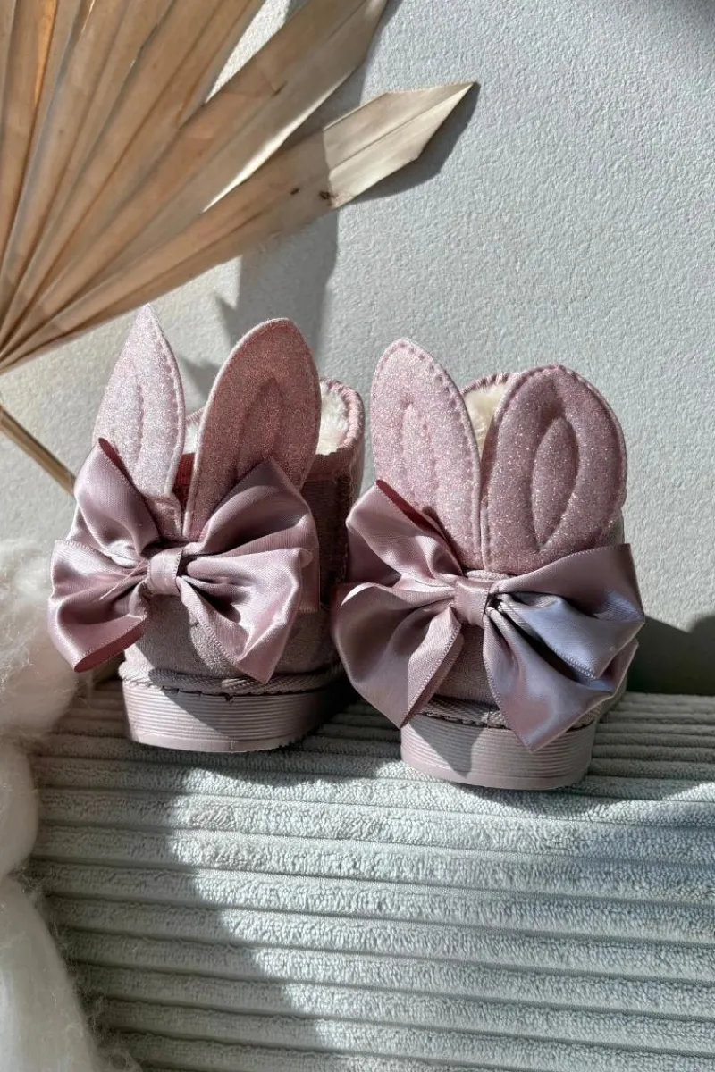 Dziewczęce|Dziewczęce>Boto Dziewczęce Ocieplane Śniegowce Z Kokardkami Brudny Róż Meriva