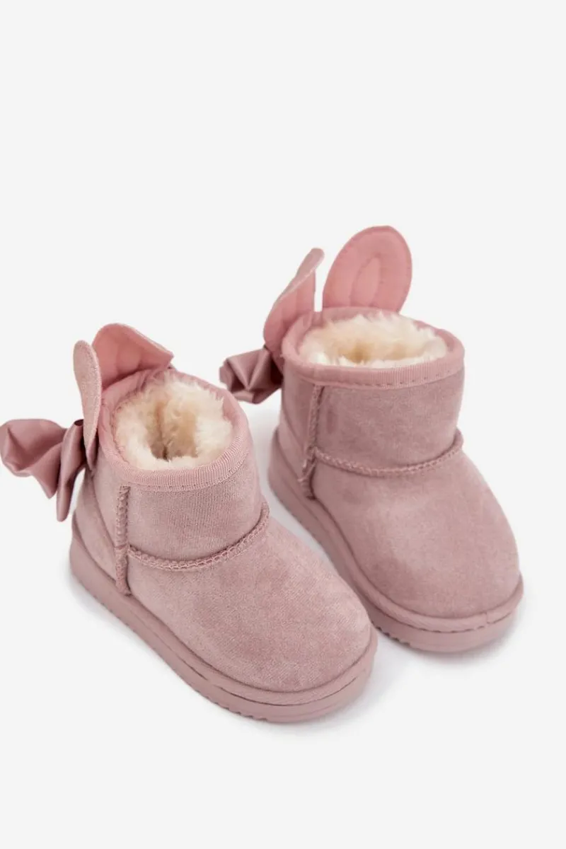 Dziewczęce|Dziewczęce>Boto Dziewczęce Ocieplane Śniegowce Z Kokardkami Brudny Róż Meriva