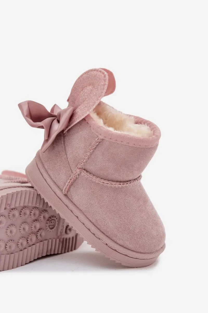 Dziewczęce|Dziewczęce>Boto Dziewczęce Ocieplane Śniegowce Z Kokardkami Brudny Róż Meriva