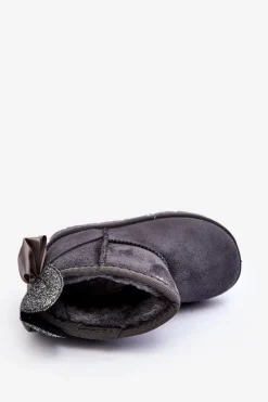 Dziewczęce|Dziewczęce></noscript>Boto Dziewczęce Ocieplane Śniegowce Z Kokardkami Ciemnoszare Meriva Szary