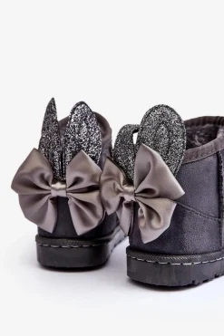 Dziewczęce|Dziewczęce></noscript>Boto Dziewczęce Ocieplane Śniegowce Z Kokardkami Ciemnoszare Meriva Szary