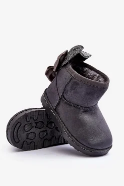 Dziewczęce|Dziewczęce></noscript>Boto Dziewczęce Ocieplane Śniegowce Z Kokardkami Ciemnoszare Meriva Szary