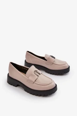 Clearance Dziewczęce Półbuty Mokasyny Z Ozdobą Szare Elvilda Dzieci Mokasyny Dziecięce