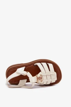 Online Dziewczęce Sandałki Z Ozdobnym Detalem Beżowe Serina Dzieci Dziewczęce