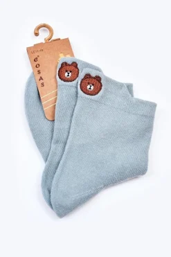 Hot COSAS Dziewczęce Skarpetki Bawełniane Z Misiem Zielone