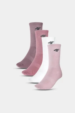 Odzież 4F|Skarpetki>4F Dziewczęce Skarpety Casual 4-Pack Za Kostkę JWAW24USOCF297-90S Multikolor