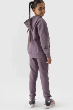 Best Dziewczęce Spodnie Dresowe Joggery JWMM00TTROF0828-51S Fioletowe Dzieci Spodnie Dziecięce|Odzież 4F