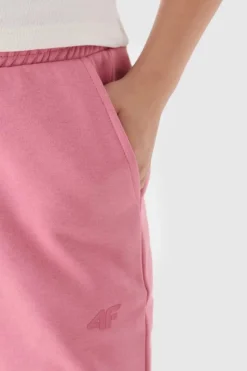 New 4F Dziewczęce Spodnie Dresowe Joggery JWMM00TTROF0828-56S Różowe Różowy