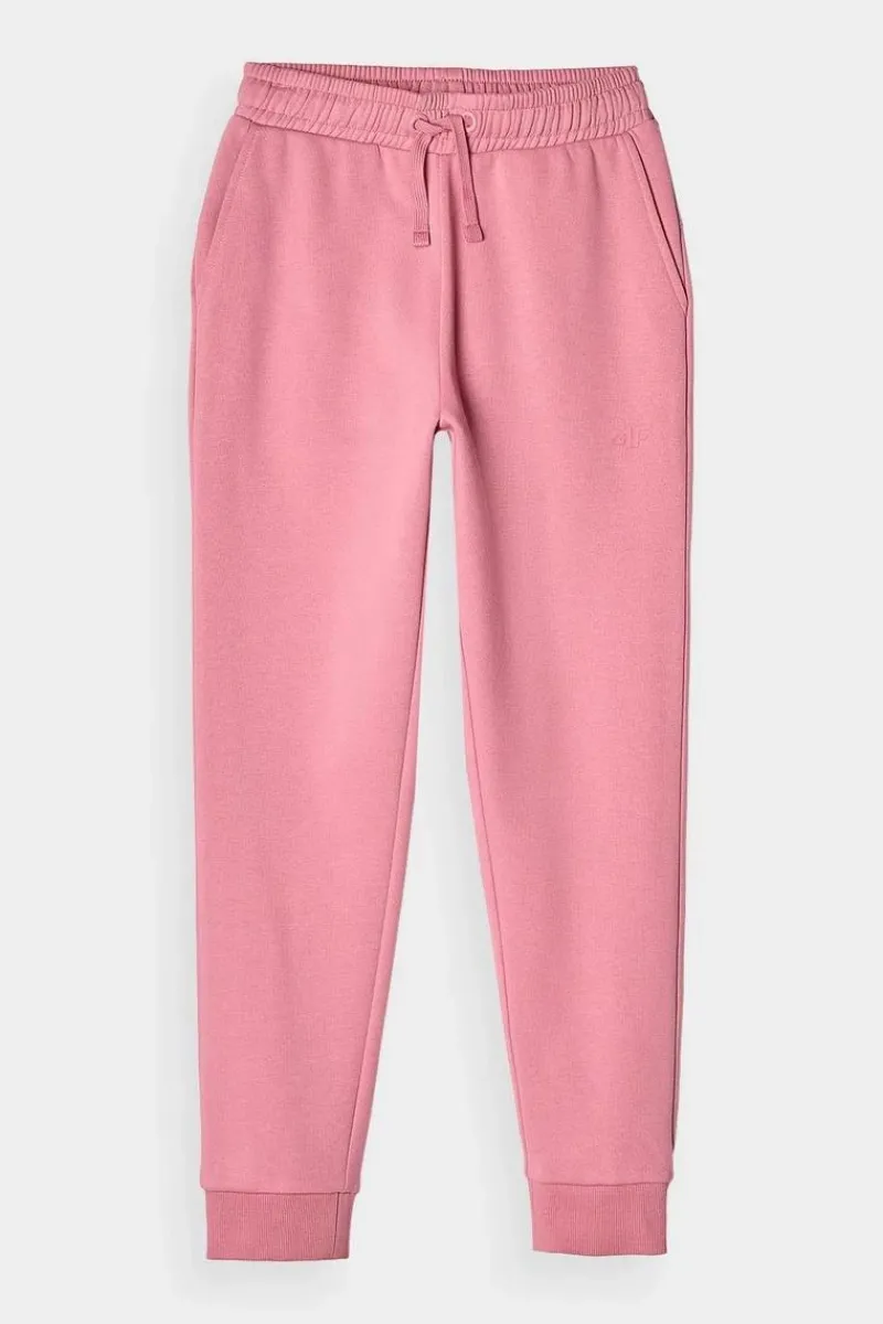 New 4F Dziewczęce Spodnie Dresowe Joggery JWMM00TTROF0828-56S Różowe Różowy
