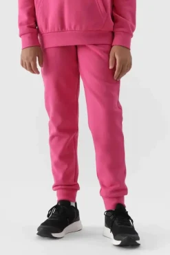 Spodnie Dziecięce|Odzież 4F>4F Dziewczęce Spodnie Dresowe Joggery JWMM00TTROF0828-55S Fuksja Różowy