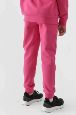 Spodnie Dziecięce|Odzież 4F>4F Dziewczęce Spodnie Dresowe Joggery JWMM00TTROF0828-55S Fuksja Różowy