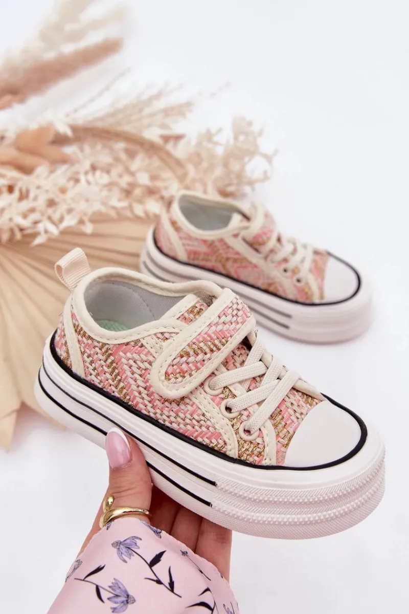 Discount Dziewczęce Trampki Na Rzep Różowe Zelina Dzieci Dziewczęce|Back To School