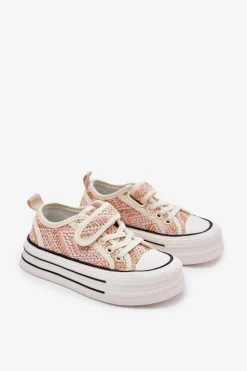 Discount Dziewczęce Trampki Na Rzep Różowe Zelina Dzieci Dziewczęce|Back To School