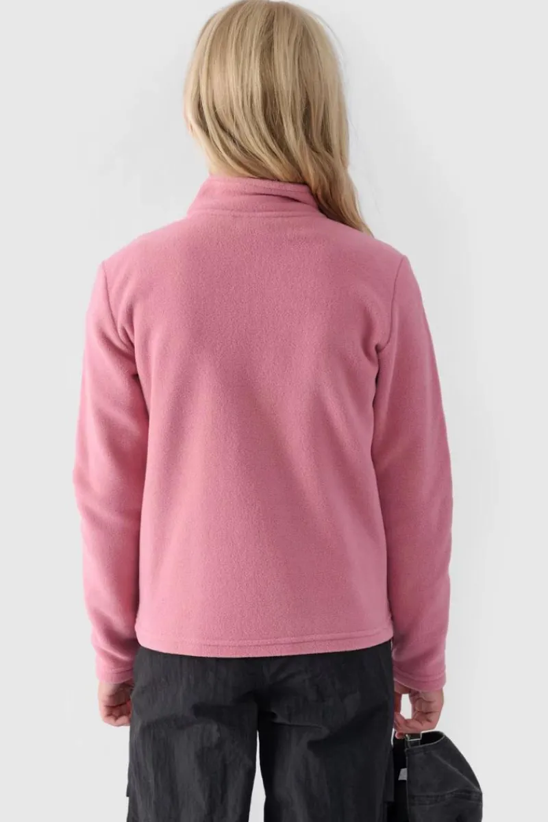 Bluzy Dziecięce|Odzież 4F>4F Dziewczęcy Polar Ze Stójką Slim JWMM00TFLEF261-56S Różowy