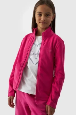 Discount Dziewczęcy Polar Ze Stójką Slim JWMM00TFLEF261-55S Fuksja Dzieci Bluzy Dziecięce|Odzież 4F