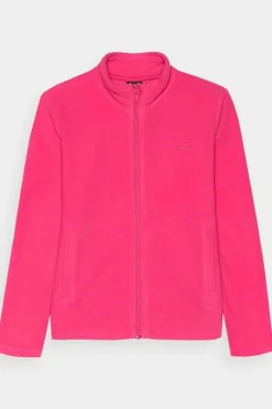 Discount Dziewczęcy Polar Ze Stójką Slim JWMM00TFLEF261-55S Fuksja Dzieci Bluzy Dziecięce|Odzież 4F